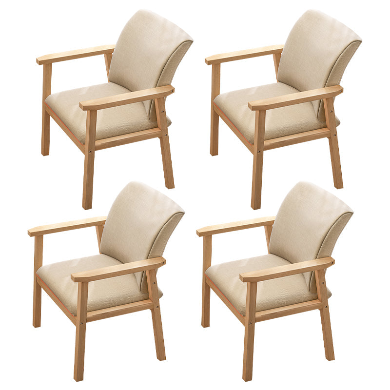 Scandinavian Rubberwood Solid Back Armchair Wood Dining Chair with Natural Legs Light Khaki 4 Piece Set Natural Wood Clearhalo ' kitchen&dining_furn' 'Dining Chairs' 'Dining Tables & Seating' 'dining_chair' 'furn' 'furn_dining_chair' 'Furniture' 'furniture_dining_chair' 'Kitchen & Dining Furniture' 'kitchen' 3621206