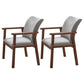 Scandinavian Rubberwood Solid Back Armchair Wood Dining Chair with Natural Legs Light Gray 2 Piece Set Walnut Clearhalo ' kitchen&dining_furn' 'Dining Chairs' 'Dining Tables & Seating' 'dining_chair' 'furn' 'furn_dining_chair' 'Furniture' 'furniture_dining_chair' 'Kitchen & Dining Furniture' 'kitchen' 3621208