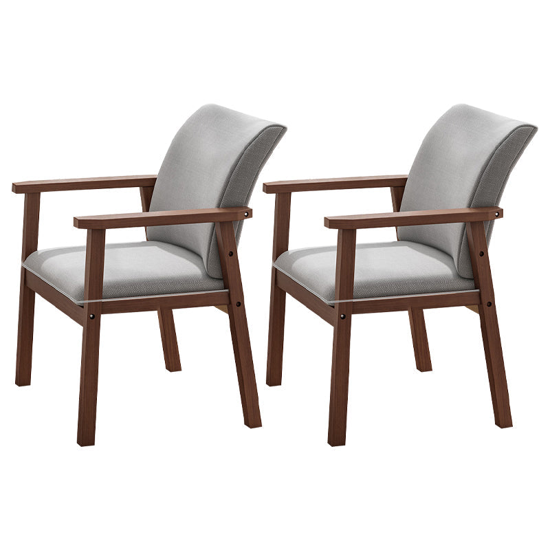 Scandinavian Rubberwood Solid Back Armchair Wood Dining Chair with Natural Legs Light Gray 2 Piece Set Walnut Clearhalo ' kitchen&dining_furn' 'Dining Chairs' 'Dining Tables & Seating' 'dining_chair' 'furn' 'furn_dining_chair' 'Furniture' 'furniture_dining_chair' 'Kitchen & Dining Furniture' 'kitchen' 3621208