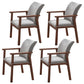 Scandinavian Rubberwood Solid Back Armchair Wood Dining Chair with Natural Legs Light Gray 4 Piece Set Walnut Clearhalo ' kitchen&dining_furn' 'Dining Chairs' 'Dining Tables & Seating' 'dining_chair' 'furn' 'furn_dining_chair' 'Furniture' 'furniture_dining_chair' 'Kitchen & Dining Furniture' 'kitchen' 3621209