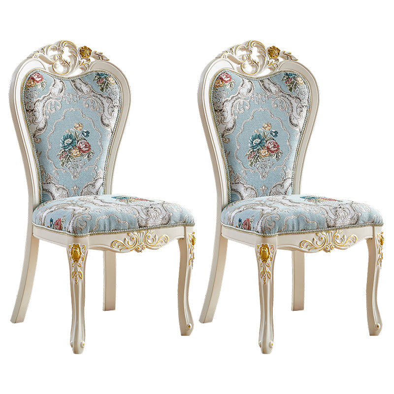 Victorian Dining Room Chair with 4 Wood Legs Parsons Chair for Home Use Blue 2 Piece Set Clearhalo ' kitchen&dining_furn' 'Dining Chairs' 'Dining Tables & Seating' 'dining_chair' 'furn' 'furn_dining_chair' 'Furniture' 'furniture_dining_chair' 'Kitchen & Dining Furniture' 'kitchen' 3621211