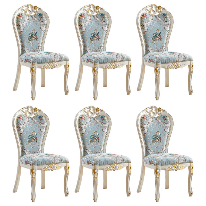 Victorian Dining Room Chair with 4 Wood Legs Parsons Chair for Home Use Blue 6 Piece Set Clearhalo ' kitchen&dining_furn' 'Dining Chairs' 'Dining Tables & Seating' 'dining_chair' 'furn' 'furn_dining_chair' 'Furniture' 'furniture_dining_chair' 'Kitchen & Dining Furniture' 'kitchen' 3621214