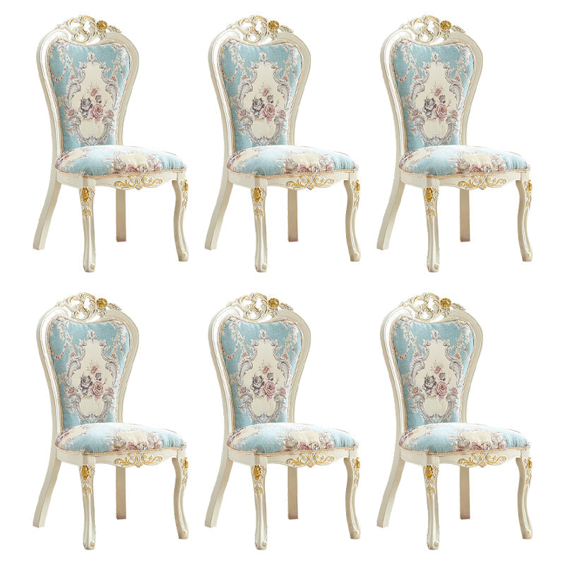 Victorian Dining Room Chair with 4 Wood Legs Parsons Chair for Home Use Light Blue 6 Piece Set Clearhalo ' kitchen&dining_furn' 'Dining Chairs' 'Dining Tables & Seating' 'dining_chair' 'furn' 'furn_dining_chair' 'Furniture' 'furniture_dining_chair' 'Kitchen & Dining Furniture' 'kitchen' 3621220