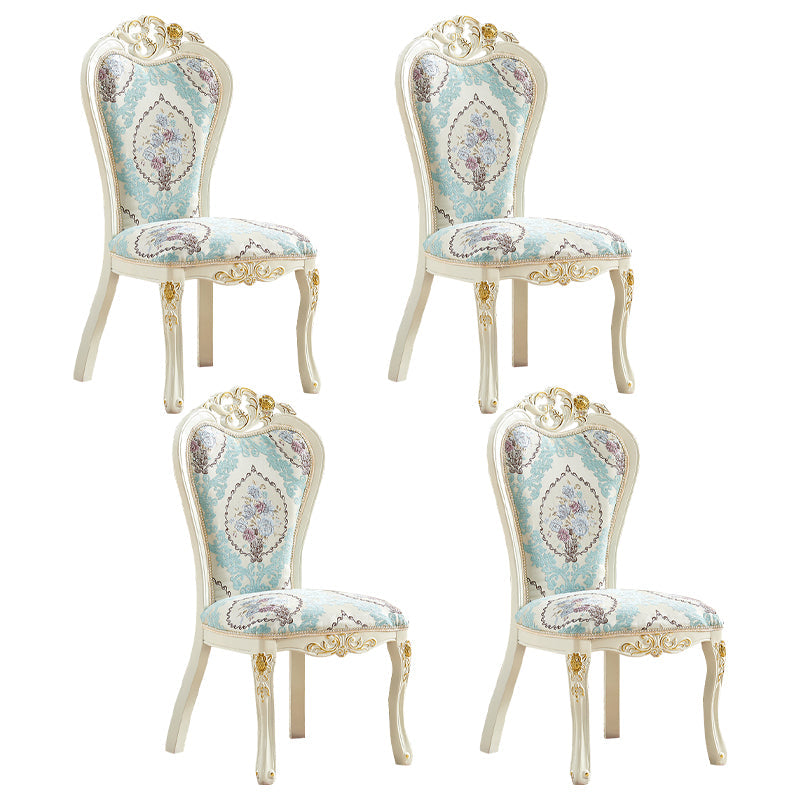 Victorian Dining Room Chair with 4 Wood Legs Parsons Chair for Home Use Green 4 Piece Set Clearhalo ' kitchen&dining_furn' 'Dining Chairs' 'Dining Tables & Seating' 'dining_chair' 'furn' 'furn_dining_chair' 'Furniture' 'furniture_dining_chair' 'Kitchen & Dining Furniture' 'kitchen' 3621225