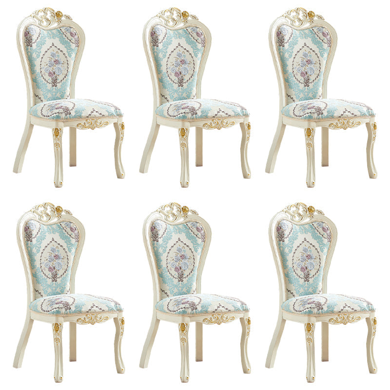 Victorian Dining Room Chair with 4 Wood Legs Parsons Chair for Home Use Green 6 Piece Set Clearhalo ' kitchen&dining_furn' 'Dining Chairs' 'Dining Tables & Seating' 'dining_chair' 'furn' 'furn_dining_chair' 'Furniture' 'furniture_dining_chair' 'Kitchen & Dining Furniture' 'kitchen' 3621227