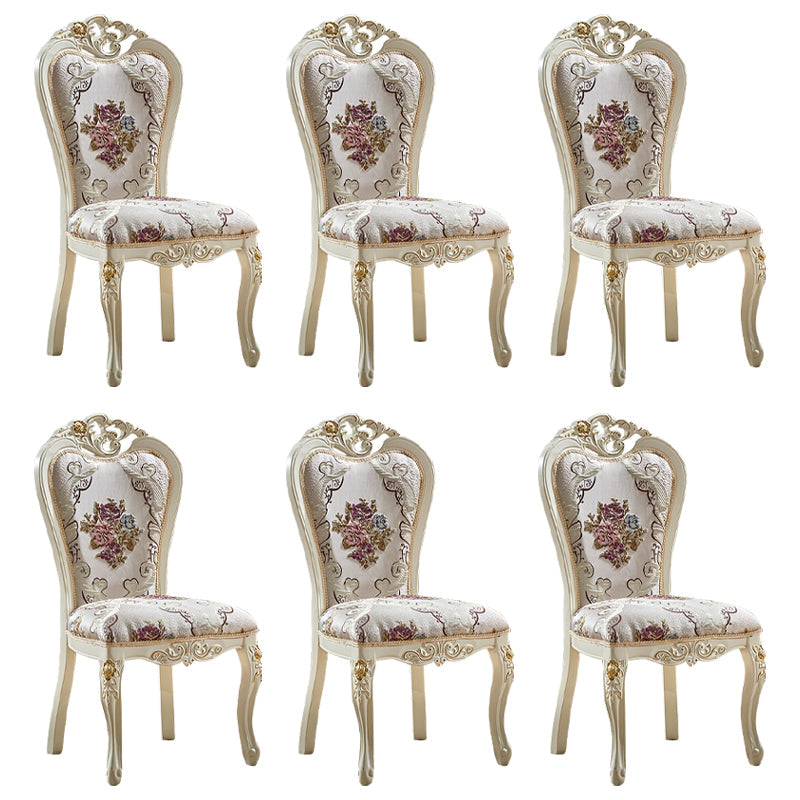 Victorian Dining Room Chair with 4 Wood Legs Parsons Chair for Home Use Burgundy 6 Piece Set Clearhalo ' kitchen&dining_furn' 'Dining Chairs' 'Dining Tables & Seating' 'dining_chair' 'furn' 'furn_dining_chair' 'Furniture' 'furniture_dining_chair' 'Kitchen & Dining Furniture' 'kitchen' 3621234