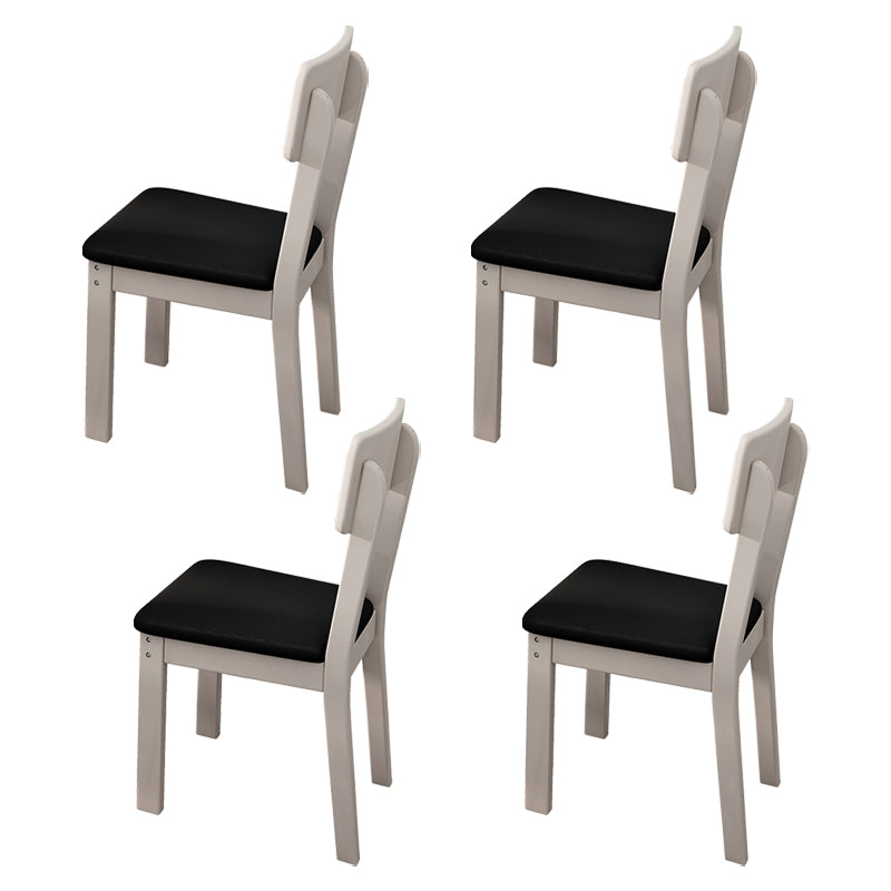 Industrial Wood Open Back Dining Side Chair 15'' Wide Indoor Dining Chair Black 4 Piece Set White Clearhalo ' kitchen&dining_furn' 'Dining Chairs' 'Dining Tables & Seating' 'dining_chair' 'furn' 'furn_dining_chair' 'Furniture' 'furniture_dining_chair' 'Kitchen & Dining Furniture' 'kitchen' 3621251