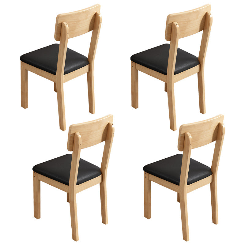 Industrial Wood Open Back Dining Side Chair 15'' Wide Indoor Dining Chair Black 4 Piece Set Natural Wood Clearhalo ' kitchen&dining_furn' 'Dining Chairs' 'Dining Tables & Seating' 'dining_chair' 'furn' 'furn_dining_chair' 'Furniture' 'furniture_dining_chair' 'Kitchen & Dining Furniture' 'kitchen' 3621263