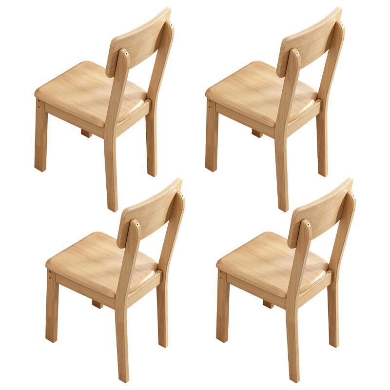 Industrial Wood Open Back Dining Side Chair 15'' Wide Indoor Dining Chair Wood 4 Piece Set Natural Wood Clearhalo ' kitchen&dining_furn' 'Dining Chairs' 'Dining Tables & Seating' 'dining_chair' 'furn' 'furn_dining_chair' 'Furniture' 'furniture_dining_chair' 'Kitchen & Dining Furniture' 'kitchen' 3621269