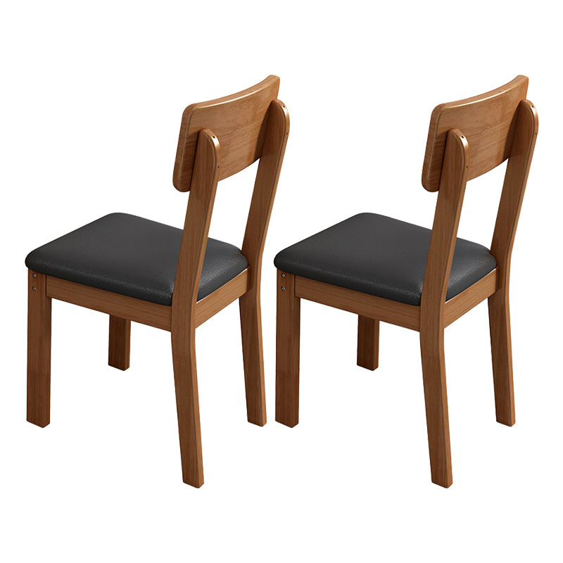 Industrial Wood Open Back Dining Side Chair 15'' Wide Indoor Dining Chair Black 2 Piece Set Walnut Clearhalo ' kitchen&dining_furn' 'Dining Chairs' 'Dining Tables & Seating' 'dining_chair' 'furn' 'furn_dining_chair' 'Furniture' 'furniture_dining_chair' 'Kitchen & Dining Furniture' 'kitchen' 3621273