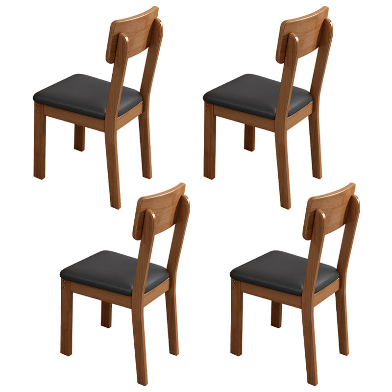 Industrial Wood Open Back Dining Side Chair 15'' Wide Indoor Dining Chair Black 4 Piece Set Walnut Clearhalo ' kitchen&dining_furn' 'Dining Chairs' 'Dining Tables & Seating' 'dining_chair' 'furn' 'furn_dining_chair' 'Furniture' 'furniture_dining_chair' 'Kitchen & Dining Furniture' 'kitchen' 3621274
