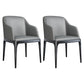 Modern Square Leather Dining Side Arm Chair with Wooden Legs for Kitchen Grey 2 Piece Set Clearhalo ' kitchen&dining_furn' 'Dining Chairs' 'Dining Tables & Seating' 'dining_chair' 'furn' 'furn_dining_chair' 'Furniture' 'furniture_dining_chair' 'Kitchen & Dining Furniture' 'kitchen' 3621292