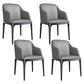 Modern Square Leather Dining Side Arm Chair with Wooden Legs for Kitchen Grey 4 Piece Set Clearhalo ' kitchen&dining_furn' 'Dining Chairs' 'Dining Tables & Seating' 'dining_chair' 'furn' 'furn_dining_chair' 'Furniture' 'furniture_dining_chair' 'Kitchen & Dining Furniture' 'kitchen' 3621293
