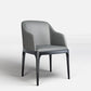 Modern Square Leather Dining Side Arm Chair with Wooden Legs for Kitchen Light Gray 1 Piece Clearhalo ' kitchen&dining_furn' 'Dining Chairs' 'Dining Tables & Seating' 'dining_chair' 'furn' 'furn_dining_chair' 'Furniture' 'furniture_dining_chair' 'Kitchen & Dining Furniture' 'kitchen' 3621301