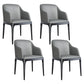Modern Square Leather Dining Side Arm Chair with Wooden Legs for Kitchen Light Gray 4 Piece Set Clearhalo ' kitchen&dining_furn' 'Dining Chairs' 'Dining Tables & Seating' 'dining_chair' 'furn' 'furn_dining_chair' 'Furniture' 'furniture_dining_chair' 'Kitchen & Dining Furniture' 'kitchen' 3621306