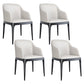 Modern Square Leather Dining Side Arm Chair with Wooden Legs for Kitchen Gloss White 4 Piece Set Clearhalo ' kitchen&dining_furn' 'Dining Chairs' 'Dining Tables & Seating' 'dining_chair' 'furn' 'furn_dining_chair' 'Furniture' 'furniture_dining_chair' 'Kitchen & Dining Furniture' 'kitchen' 3621308