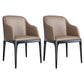 Modern Square Leather Dining Side Arm Chair with Wooden Legs for Kitchen Coffee 2 Piece Set Clearhalo ' kitchen&dining_furn' 'Dining Chairs' 'Dining Tables & Seating' 'dining_chair' 'furn' 'furn_dining_chair' 'Furniture' 'furniture_dining_chair' 'Kitchen & Dining Furniture' 'kitchen' 3621310