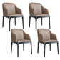 Modern Square Leather Dining Side Arm Chair with Wooden Legs for Kitchen Coffee 4 Piece Set Clearhalo ' kitchen&dining_furn' 'Dining Chairs' 'Dining Tables & Seating' 'dining_chair' 'furn' 'furn_dining_chair' 'Furniture' 'furniture_dining_chair' 'Kitchen & Dining Furniture' 'kitchen' 3621311