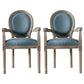 Country Style Dining Arm Chair King Louis Back Side Chair with 4 Wood Legs for Home Use Blue 2 Piece Set Clearhalo ' kitchen&dining_furn' 'Dining Chairs' 'Dining Tables & Seating' 'dining_chair' 'furn' 'furn_dining_chair' 'Furniture' 'furniture_dining_chair' 'Kitchen & Dining Furniture' 'kitchen' 3621315