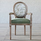 Country Style Dining Arm Chair King Louis Back Side Chair with 4 Wood Legs for Home Use Green 1 Piece Clearhalo ' kitchen&dining_furn' 'Dining Chairs' 'Dining Tables & Seating' 'dining_chair' 'furn' 'furn_dining_chair' 'Furniture' 'furniture_dining_chair' 'Kitchen & Dining Furniture' 'kitchen' 3621316
