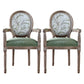 Country Style Dining Arm Chair King Louis Back Side Chair with 4 Wood Legs for Home Use Green 2 Piece Set Clearhalo ' kitchen&dining_furn' 'Dining Chairs' 'Dining Tables & Seating' 'dining_chair' 'furn' 'furn_dining_chair' 'Furniture' 'furniture_dining_chair' 'Kitchen & Dining Furniture' 'kitchen' 3621322