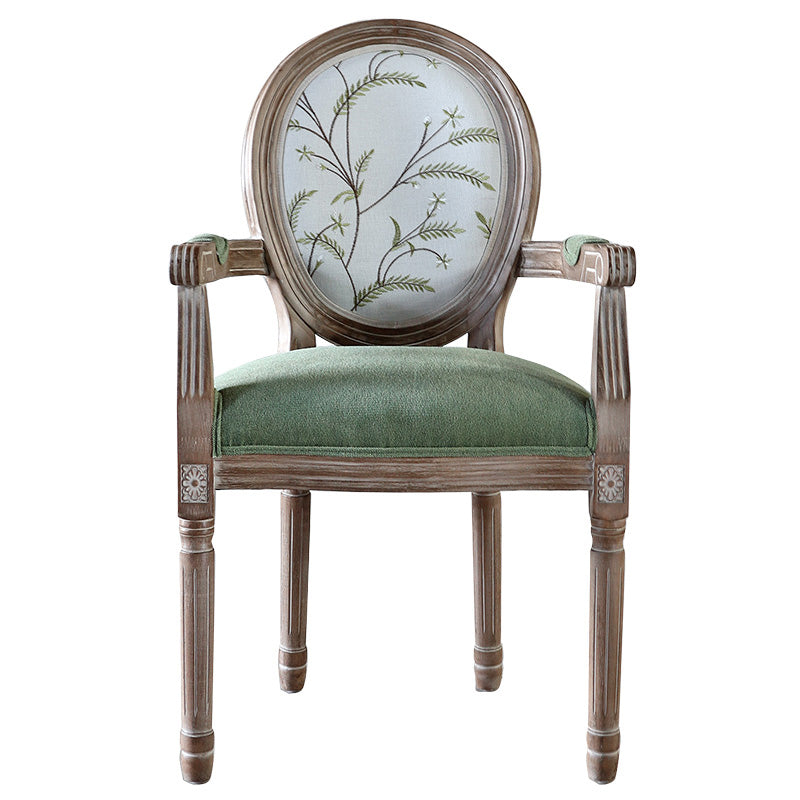 Country Style Dining Arm Chair King Louis Back Side Chair with 4 Wood Legs for Home Use Clearhalo ' kitchen&dining_furn' 'Dining Chairs' 'Dining Tables & Seating' 'dining_chair' 'furn' 'furn_dining_chair' 'Furniture' 'furniture_dining_chair' 'Kitchen & Dining Furniture' 'kitchen' 3621323