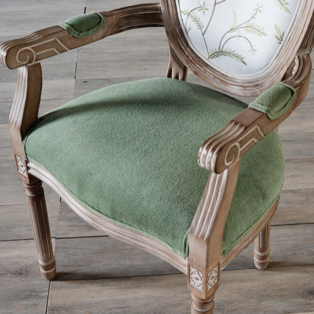 Country Style Dining Arm Chair King Louis Back Side Chair with 4 Wood Legs for Home Use Clearhalo ' kitchen&dining_furn' 'Dining Chairs' 'Dining Tables & Seating' 'dining_chair' 'furn' 'furn_dining_chair' 'Furniture' 'furniture_dining_chair' 'Kitchen & Dining Furniture' 'kitchen' 3621327