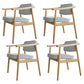 Minimalist Kitchen Solid Wood Dining Arm Chair Opening Back Dining Arm Chair Grey 4 Piece Set Natural Wood Clearhalo ' kitchen&dining_furn' 'Dining Chairs' 'Dining Tables & Seating' 'dining_chair' 'furn' 'furn_dining_chair' 'Furniture' 'furniture_dining_chair' 'Kitchen & Dining Furniture' 'kitchen' 3621333