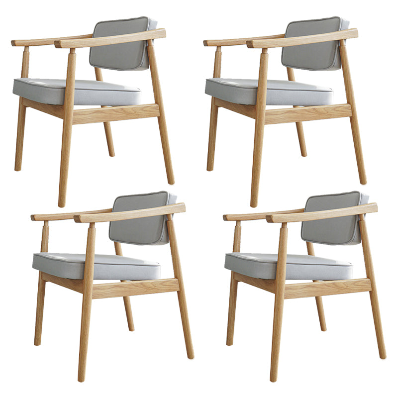 Minimalist Kitchen Solid Wood Dining Arm Chair Opening Back Dining Arm Chair Grey 4 Piece Set Natural Wood Clearhalo ' kitchen&dining_furn' 'Dining Chairs' 'Dining Tables & Seating' 'dining_chair' 'furn' 'furn_dining_chair' 'Furniture' 'furniture_dining_chair' 'Kitchen & Dining Furniture' 'kitchen' 3621333