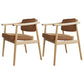 Minimalist Kitchen Solid Wood Dining Arm Chair Opening Back Dining Arm Chair Brown 2 Piece Set Natural Wood Clearhalo ' kitchen&dining_furn' 'Dining Chairs' 'Dining Tables & Seating' 'dining_chair' 'furn' 'furn_dining_chair' 'Furniture' 'furniture_dining_chair' 'Kitchen & Dining Furniture' 'kitchen' 3621337
