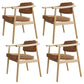 Minimalist Kitchen Solid Wood Dining Arm Chair Opening Back Dining Arm Chair Brown 4 Piece Set Natural Wood Clearhalo ' kitchen&dining_furn' 'Dining Chairs' 'Dining Tables & Seating' 'dining_chair' 'furn' 'furn_dining_chair' 'Furniture' 'furniture_dining_chair' 'Kitchen & Dining Furniture' 'kitchen' 3621339