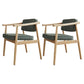 Minimalist Kitchen Solid Wood Dining Arm Chair Opening Back Dining Arm Chair Dark Green 2 Piece Set Natural Wood Clearhalo ' kitchen&dining_furn' 'Dining Chairs' 'Dining Tables & Seating' 'dining_chair' 'furn' 'furn_dining_chair' 'Furniture' 'furniture_dining_chair' 'Kitchen & Dining Furniture' 'kitchen' 3621344