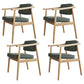 Minimalist Kitchen Solid Wood Dining Arm Chair Opening Back Dining Arm Chair Dark Green 4 Piece Set Natural Wood Clearhalo ' kitchen&dining_furn' 'Dining Chairs' 'Dining Tables & Seating' 'dining_chair' 'furn' 'furn_dining_chair' 'Furniture' 'furniture_dining_chair' 'Kitchen & Dining Furniture' 'kitchen' 3621345