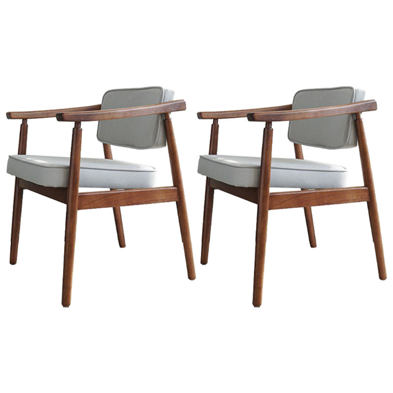 Minimalist Kitchen Solid Wood Dining Arm Chair Opening Back Dining Arm Chair Grey 2 Piece Set Walnut Clearhalo ' kitchen&dining_furn' 'Dining Chairs' 'Dining Tables & Seating' 'dining_chair' 'furn' 'furn_dining_chair' 'Furniture' 'furniture_dining_chair' 'Kitchen & Dining Furniture' 'kitchen' 3621347