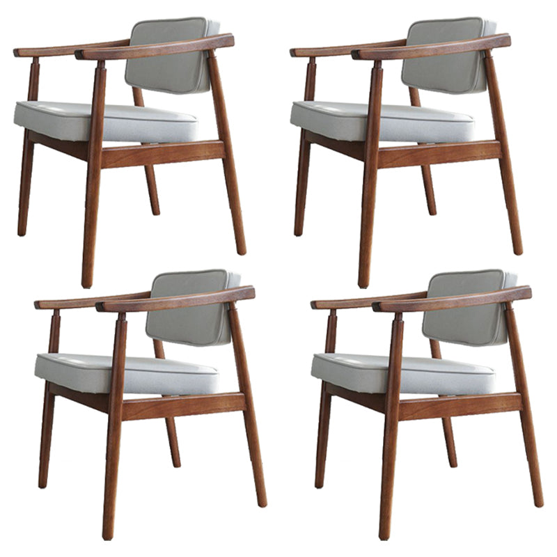 Minimalist Kitchen Solid Wood Dining Arm Chair Opening Back Dining Arm Chair Grey 4 Piece Set Walnut Clearhalo ' kitchen&dining_furn' 'Dining Chairs' 'Dining Tables & Seating' 'dining_chair' 'furn' 'furn_dining_chair' 'Furniture' 'furniture_dining_chair' 'Kitchen & Dining Furniture' 'kitchen' 3621349