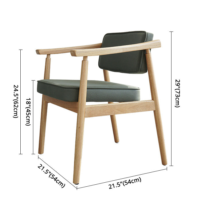 Minimalist Kitchen Solid Wood Dining Arm Chair Opening Back Dining Arm Chair Clearhalo ' kitchen&dining_furn' 'Dining Chairs' 'Dining Tables & Seating' 'dining_chair' 'furn' 'furn_dining_chair' 'Furniture' 'furniture_dining_chair' 'Kitchen & Dining Furniture' 'kitchen' 3621350
