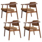 Minimalist Kitchen Solid Wood Dining Arm Chair Opening Back Dining Arm Chair Brown 4 Piece Set Walnut Clearhalo ' kitchen&dining_furn' 'Dining Chairs' 'Dining Tables & Seating' 'dining_chair' 'furn' 'furn_dining_chair' 'Furniture' 'furniture_dining_chair' 'Kitchen & Dining Furniture' 'kitchen' 3621354