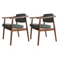 Minimalist Kitchen Solid Wood Dining Arm Chair Opening Back Dining Arm Chair Dark Green 2 Piece Set Walnut Clearhalo ' kitchen&dining_furn' 'Dining Chairs' 'Dining Tables & Seating' 'dining_chair' 'furn' 'furn_dining_chair' 'Furniture' 'furniture_dining_chair' 'Kitchen & Dining Furniture' 'kitchen' 3621356