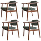 Minimalist Kitchen Solid Wood Dining Arm Chair Opening Back Dining Arm Chair Dark Green 4 Piece Set Walnut Clearhalo ' kitchen&dining_furn' 'Dining Chairs' 'Dining Tables & Seating' 'dining_chair' 'furn' 'furn_dining_chair' 'Furniture' 'furniture_dining_chair' 'Kitchen & Dining Furniture' 'kitchen' 3621357