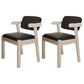 Scandinavian Home Arm Chair Open Back Wood Upholstered Dining Room Chair Black 2 Piece Set White Clearhalo ' kitchen&dining_furn' 'Dining Chairs' 'Dining Tables & Seating' 'dining_chair' 'furn' 'furn_dining_chair' 'Furniture' 'furniture_dining_chair' 'Kitchen & Dining Furniture' 'kitchen' 3621360