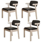 Scandinavian Home Arm Chair Open Back Wood Upholstered Dining Room Chair Black 4 Piece Set White Clearhalo ' kitchen&dining_furn' 'Dining Chairs' 'Dining Tables & Seating' 'dining_chair' 'furn' 'furn_dining_chair' 'Furniture' 'furniture_dining_chair' 'Kitchen & Dining Furniture' 'kitchen' 3621363