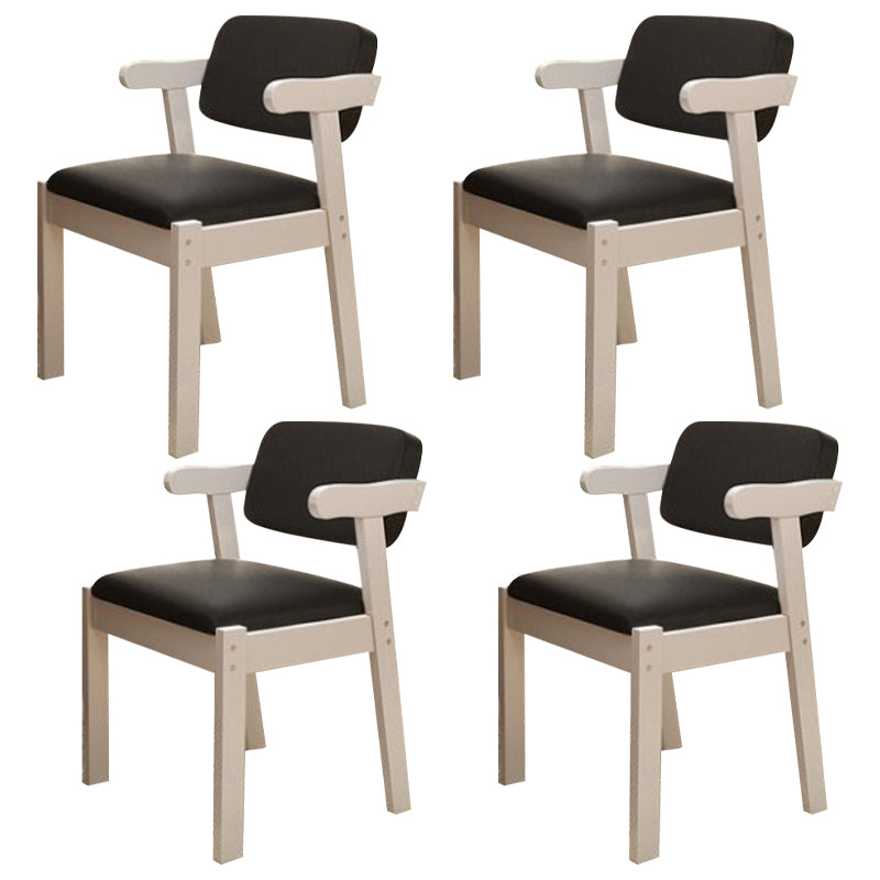 Scandinavian Home Arm Chair Open Back Wood Upholstered Dining Room Chair Black 4 Piece Set White Clearhalo ' kitchen&dining_furn' 'Dining Chairs' 'Dining Tables & Seating' 'dining_chair' 'furn' 'furn_dining_chair' 'Furniture' 'furniture_dining_chair' 'Kitchen & Dining Furniture' 'kitchen' 3621363