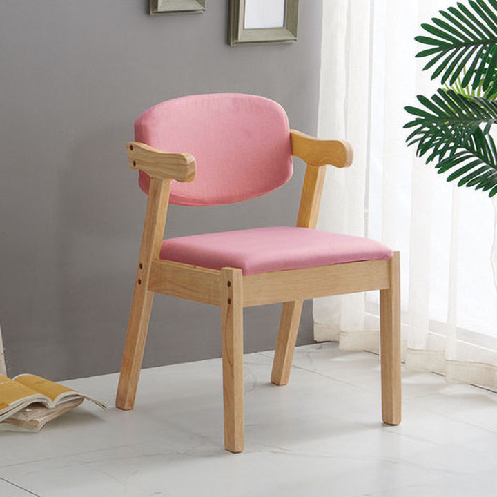 Scandinavian Home Arm Chair Open Back Wood Upholstered Dining Room Chair Clearhalo ' kitchen&dining_furn' 'Dining Chairs' 'Dining Tables & Seating' 'dining_chair' 'furn' 'furn_dining_chair' 'Furniture' 'furniture_dining_chair' 'Kitchen & Dining Furniture' 'kitchen' 3621364