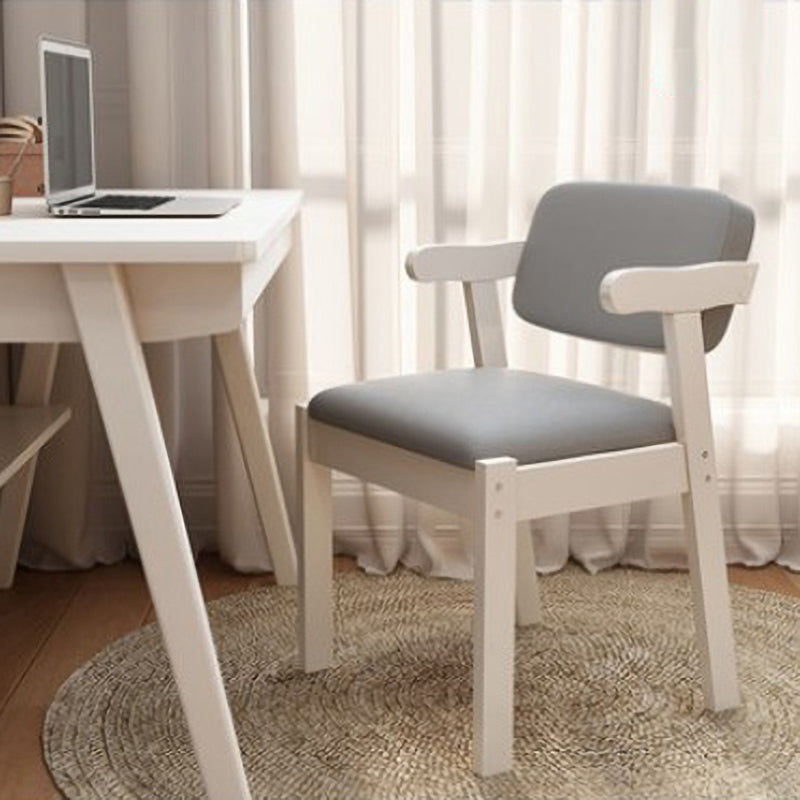 Scandinavian Home Arm Chair Open Back Wood Upholstered Dining Room Chair Grey 1 Piece White Clearhalo ' kitchen&dining_furn' 'Dining Chairs' 'Dining Tables & Seating' 'dining_chair' 'furn' 'furn_dining_chair' 'Furniture' 'furniture_dining_chair' 'Kitchen & Dining Furniture' 'kitchen' 3621365