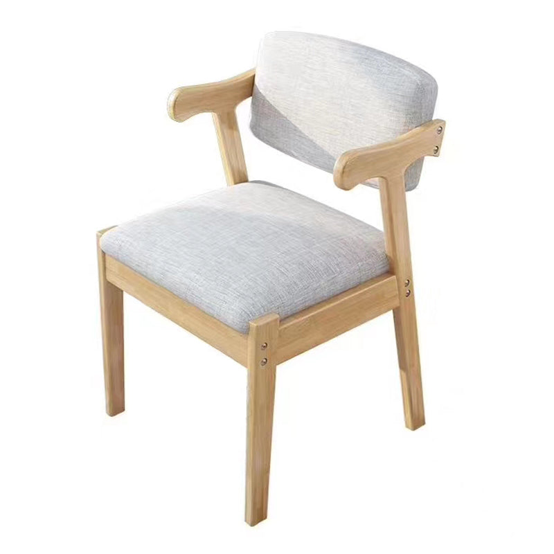 Scandinavian Home Arm Chair Open Back Wood Upholstered Dining Room Chair Clearhalo ' kitchen&dining_furn' 'Dining Chairs' 'Dining Tables & Seating' 'dining_chair' 'furn' 'furn_dining_chair' 'Furniture' 'furniture_dining_chair' 'Kitchen & Dining Furniture' 'kitchen' 3621366
