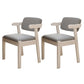 Scandinavian Home Arm Chair Open Back Wood Upholstered Dining Room Chair Grey 2 Piece Set White Clearhalo ' kitchen&dining_furn' 'Dining Chairs' 'Dining Tables & Seating' 'dining_chair' 'furn' 'furn_dining_chair' 'Furniture' 'furniture_dining_chair' 'Kitchen & Dining Furniture' 'kitchen' 3621367