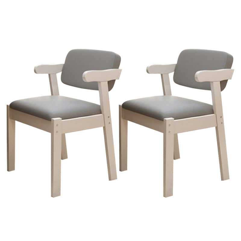 Scandinavian Home Arm Chair Open Back Wood Upholstered Dining Room Chair Grey 2 Piece Set White Clearhalo ' kitchen&dining_furn' 'Dining Chairs' 'Dining Tables & Seating' 'dining_chair' 'furn' 'furn_dining_chair' 'Furniture' 'furniture_dining_chair' 'Kitchen & Dining Furniture' 'kitchen' 3621367