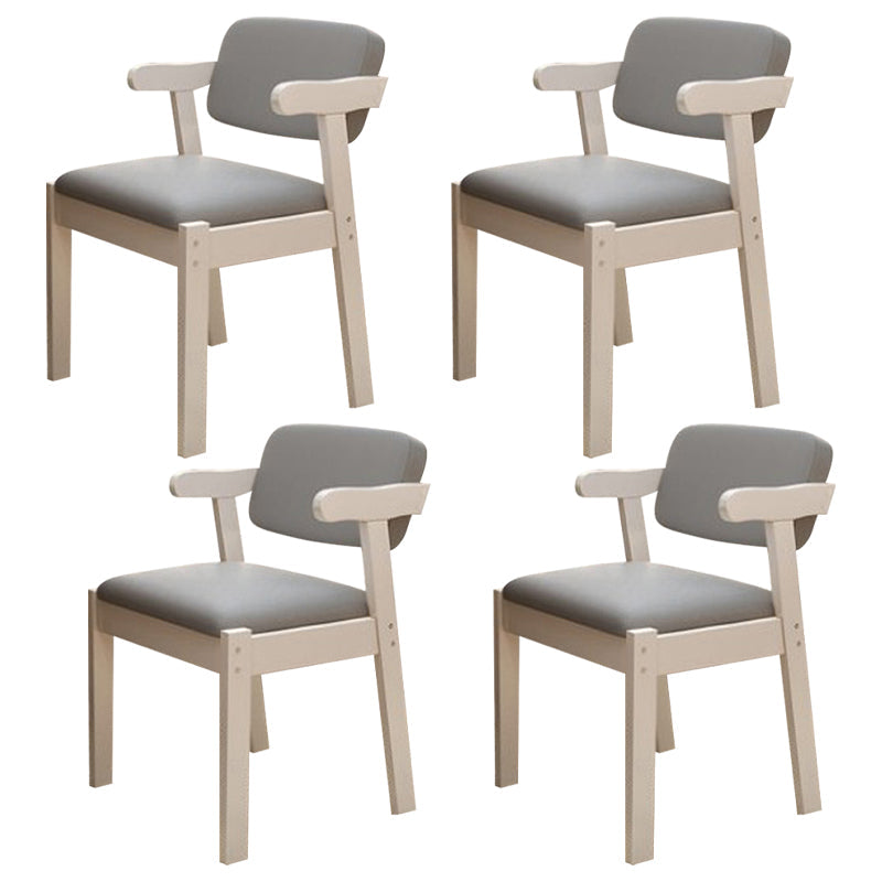 Scandinavian Home Arm Chair Open Back Wood Upholstered Dining Room Chair Grey 4 Piece Set White Clearhalo ' kitchen&dining_furn' 'Dining Chairs' 'Dining Tables & Seating' 'dining_chair' 'furn' 'furn_dining_chair' 'Furniture' 'furniture_dining_chair' 'Kitchen & Dining Furniture' 'kitchen' 3621369