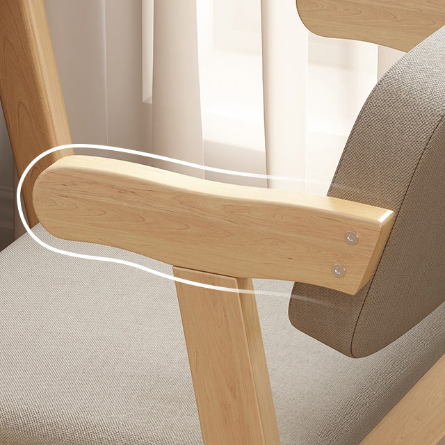 Scandinavian Home Arm Chair Open Back Wood Upholstered Dining Room Chair Clearhalo ' kitchen&dining_furn' 'Dining Chairs' 'Dining Tables & Seating' 'dining_chair' 'furn' 'furn_dining_chair' 'Furniture' 'furniture_dining_chair' 'Kitchen & Dining Furniture' 'kitchen' 3621370