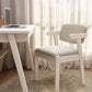Scandinavian Home Arm Chair Open Back Wood Upholstered Dining Room Chair Light Gray 1 Piece White Clearhalo ' kitchen&dining_furn' 'Dining Chairs' 'Dining Tables & Seating' 'dining_chair' 'furn' 'furn_dining_chair' 'Furniture' 'furniture_dining_chair' 'Kitchen & Dining Furniture' 'kitchen' 3621371